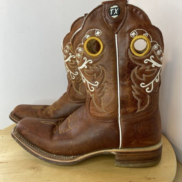 Reparo Western Brown TX Boots Mens Size 6 Cowboy Square Toe - Picture 1 of 16